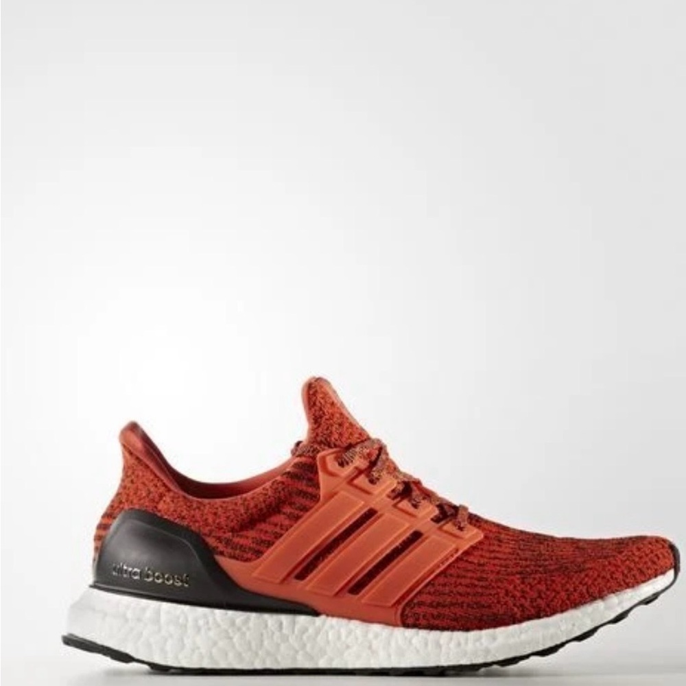 Adidas Men’s Orange Ultra Boost Running Shoe in Energy Red